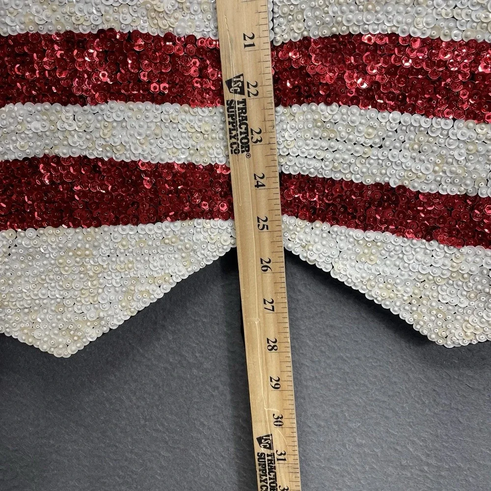 Vtg 4XL JC‎ UNISEX American Flag Eagle Fully Sequined Vest Patriotic Glam Rodeo